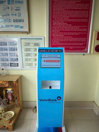 VNC sản xuất lắp đặt hệ thống xếp hàng tự động tại PGD Tân Phong, CN Vietinbank Lai Châu