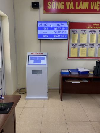VNC QMS SOFT hoàn thiện sản xuất cung cấp lắp đặt hệ thống xếp hàng tự động tại bộ phận 1 cửa tại thị trấn Phùng, UBND huyện Đan Phượng - Hà Nội