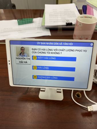 VNC QMS SOFT hoàn thiện sản xuất cung cấp lắp đặt hệ thống đánh giá mức độ hài lòng tại bộ phận 1 cửa UBND xã Tân Hội, Huyện Đan Phượng - Hà Nội
