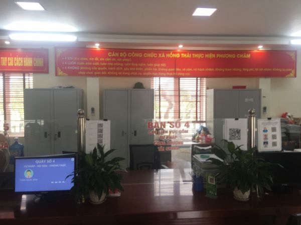 VNC QMS SOFT hoàn thiện sản xuất, cung cấp lắp đặt hệ thống xếp hàng tự động tại bộ phận một cửa xã Hồng Thái - huyện Việt Yên - Bắc Giang