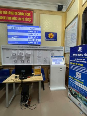 VNC QMS SOFT hoàn thiện sản xuất, cung cấp hệ thống xếp hàng tự động tại bộ phận một cửa UBND xã Mễ Sở - tỉnh Hưng Yên