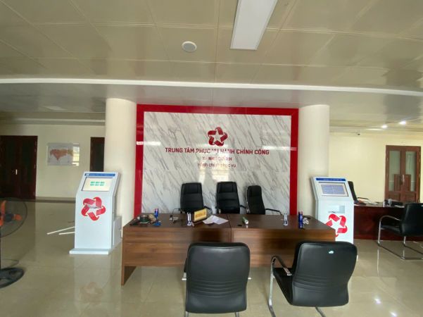 VNC QMS SOFT hoàn thiện sản xuất, lắp đặt hệ thống xếp hàng tự động, kiosk tra cứu thông tin kết hợp với đánh giá mức độ hài lòng tại UBND xã Như Quỳnh, tỉnh Hưng Yên